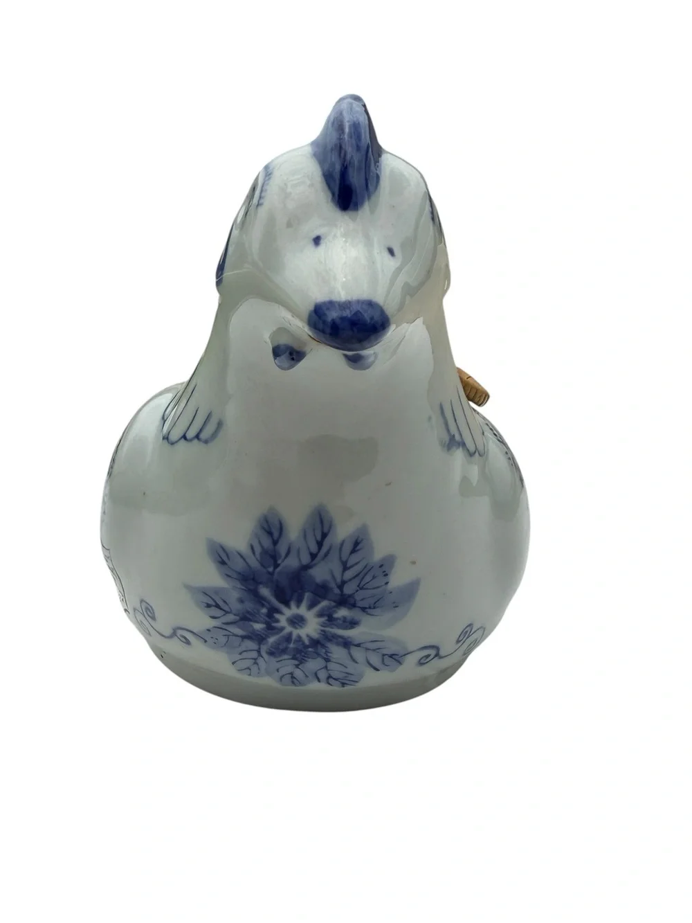 Williams Sonoma Grande Cuisine Blue White Chicken Bud Vase Chinoiserie Decor